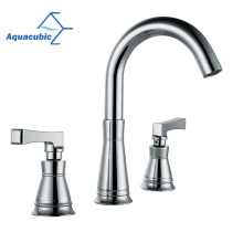 Aquacubic High Arc 8'' Widespread Lavatory Bathroom Basin Sink Faucet